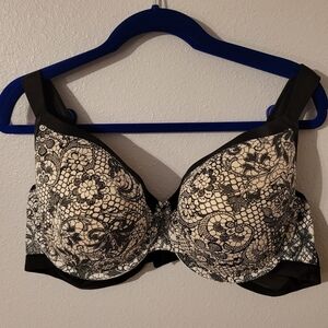 Cacique French Bra with Lace & Floral Design Plus Lane Bryant